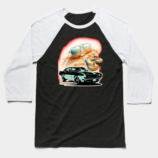 Let's Live, Vintage Car American customs,Funny Muscle Car Racing 70s Hot Road Rally Racing Lover Gifts Baseball T-Shirt